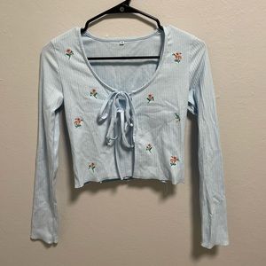 crop top with matching cardigan